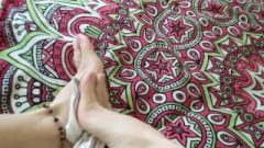 Hot Female In White Socks Removes Them Showing Her Bare Feet – Nina Yo